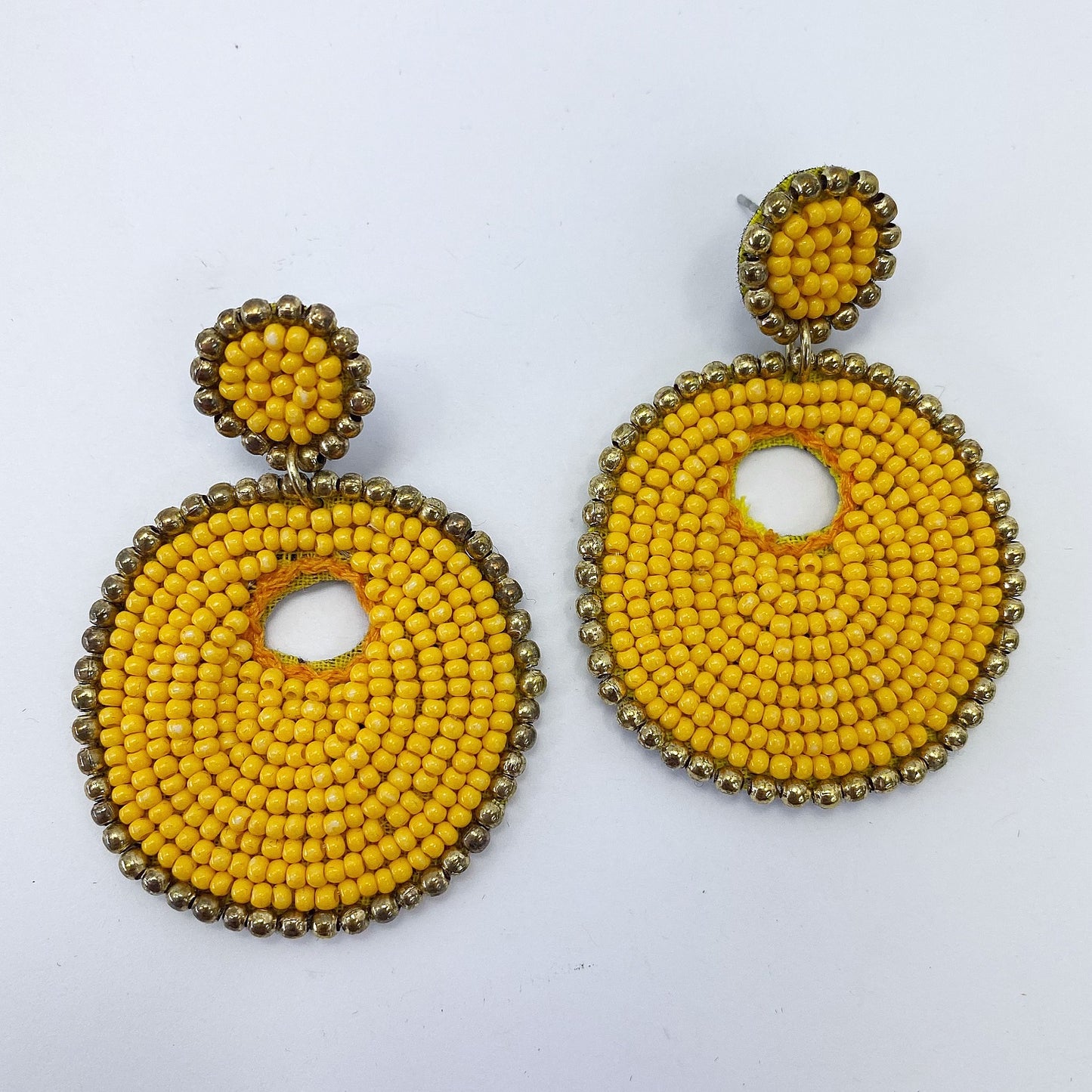 E0768 36E1063 Beads decorated Circle Shape Drop Dangle Hook Earrings