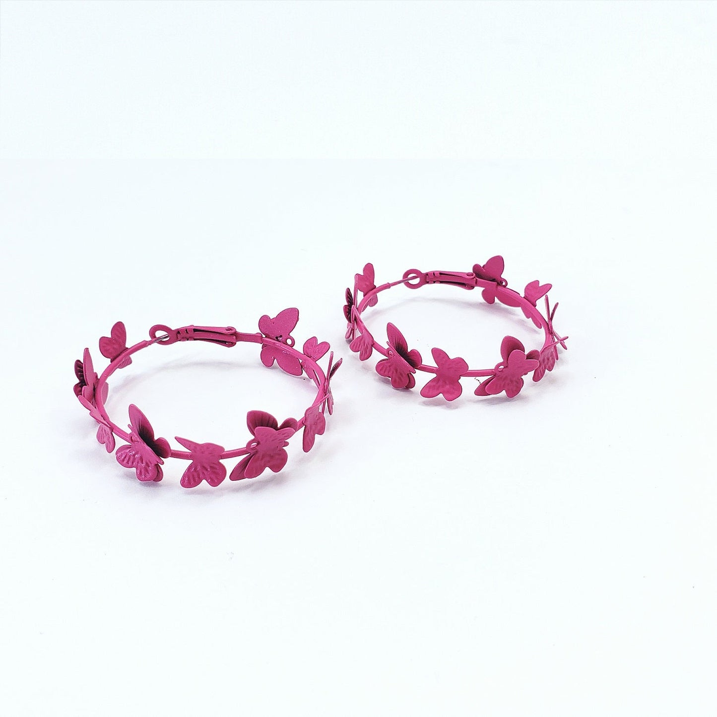 E0779 RE7534 BUTTERFLY HOOP EARRINGS