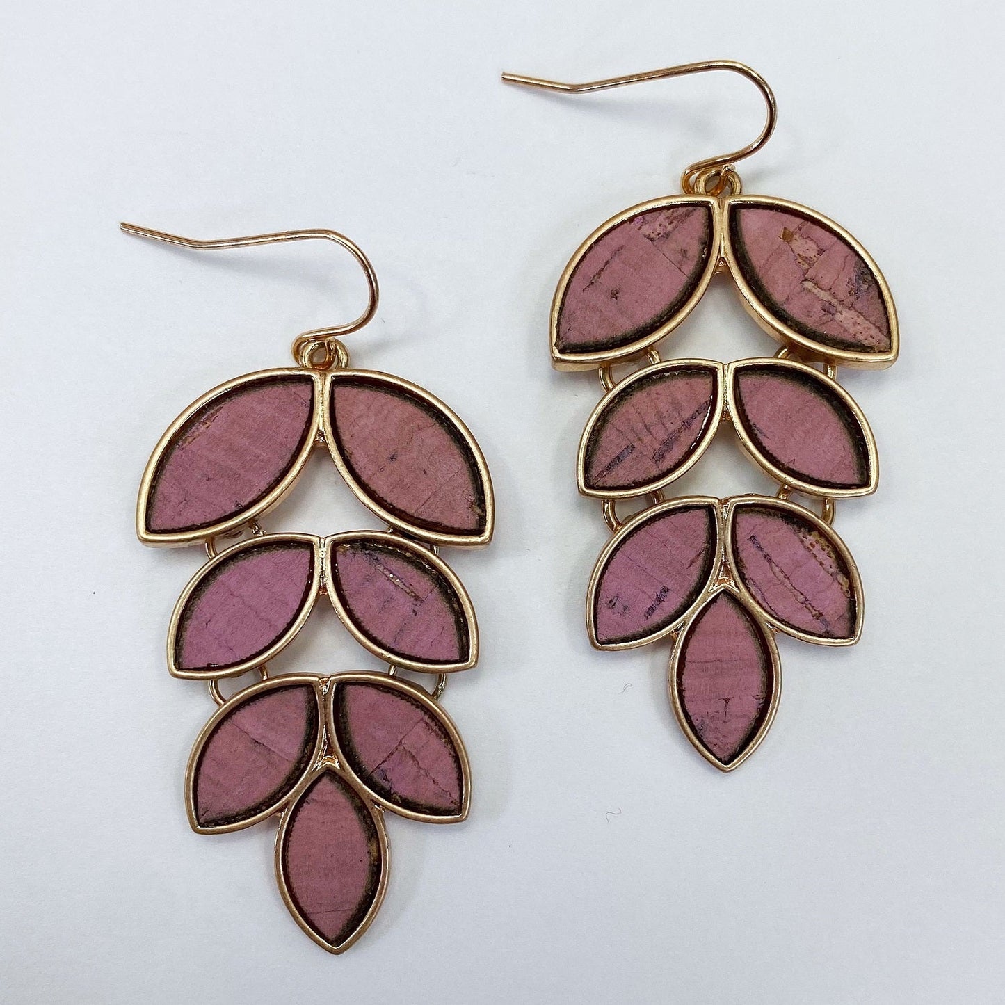 E0799 13-4047 LEAVES BRANCH DROP DANGLE HOOK EARRINGS