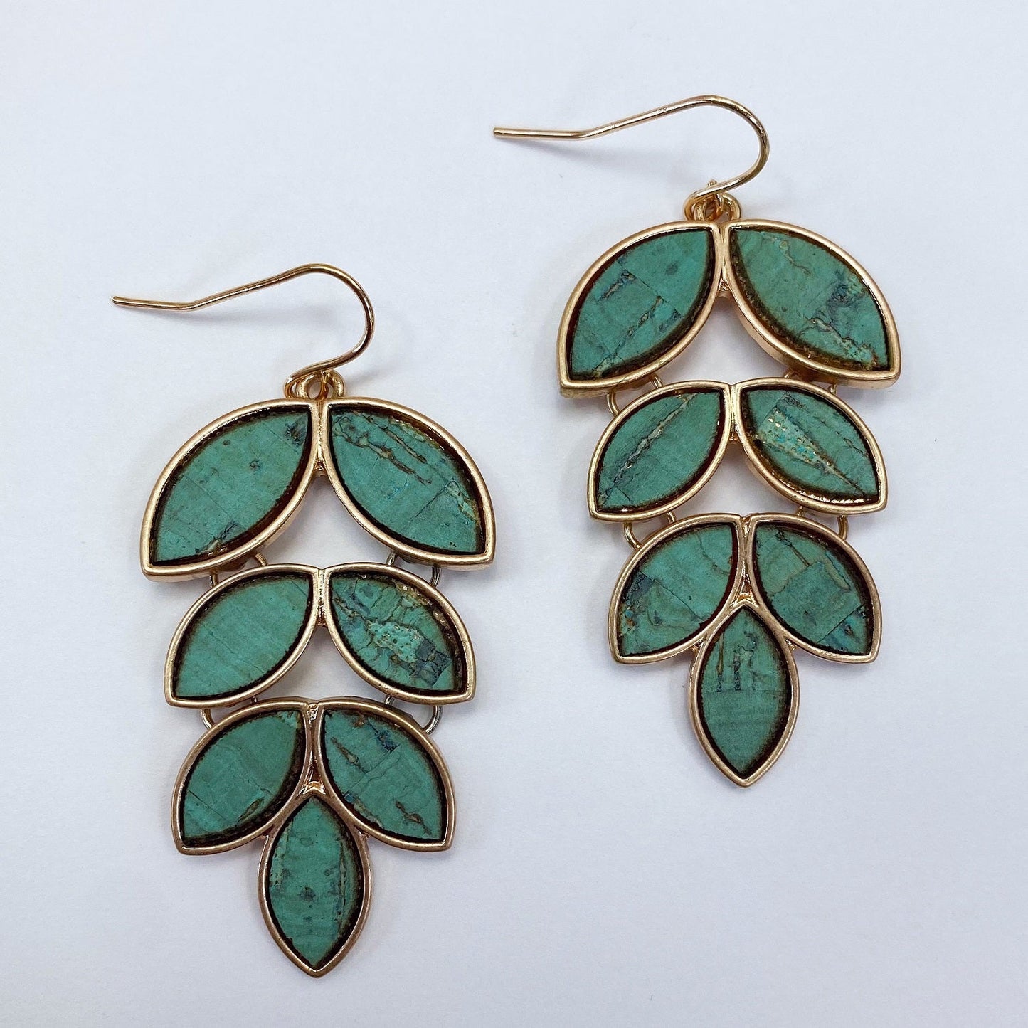E0799 13-4047 LEAVES BRANCH DROP DANGLE HOOK EARRINGS
