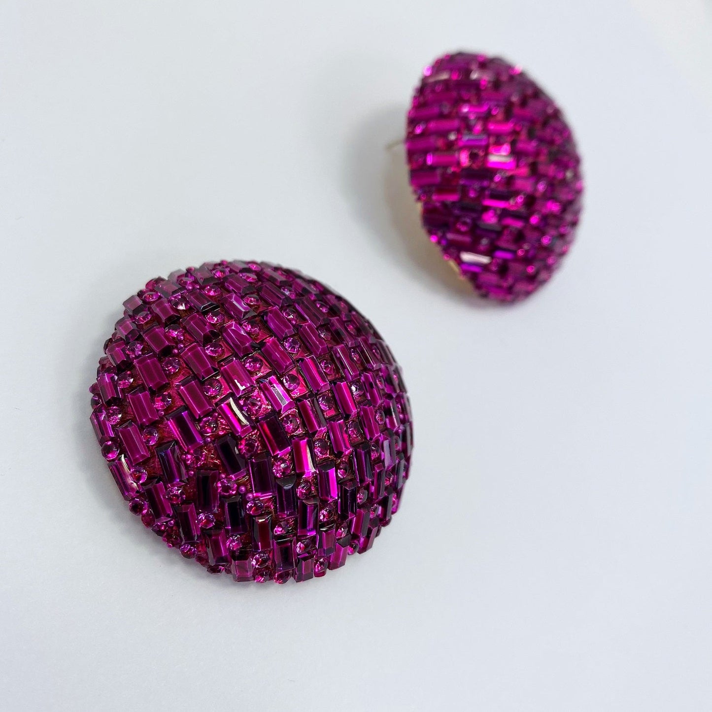 E0876 KE2346 RHINESTONES BUTTON STUD STYLE POST EARRINGS