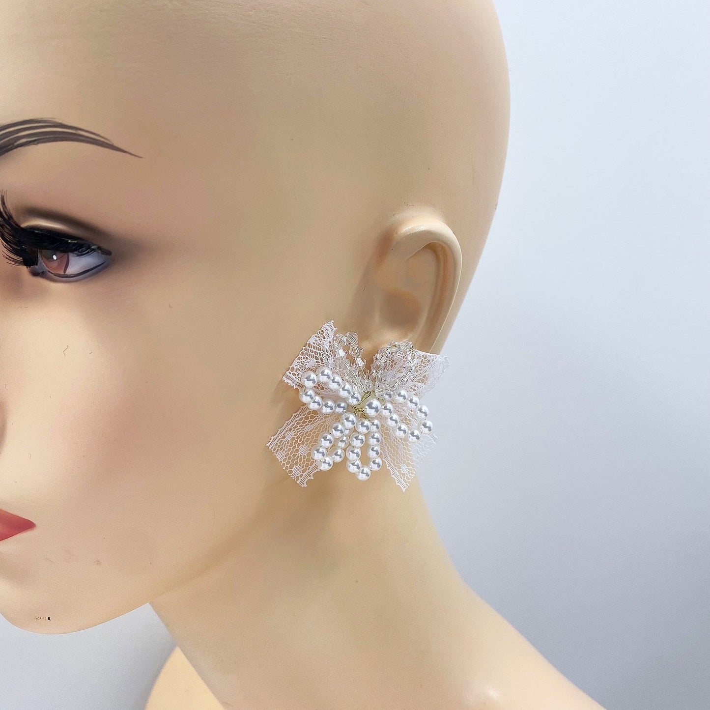 E0930 CCRBPE01 Ribbon Bowtie Drop Post Earrings