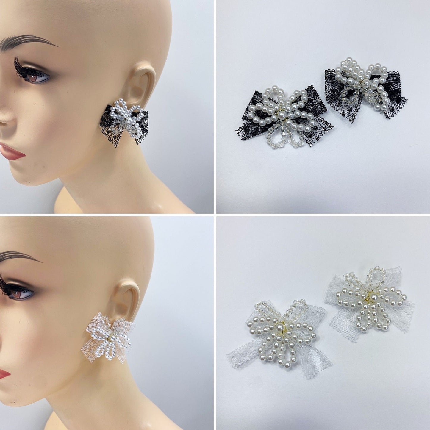 E0930 CCRBPE01 Ribbon Bowtie Drop Post Earrings