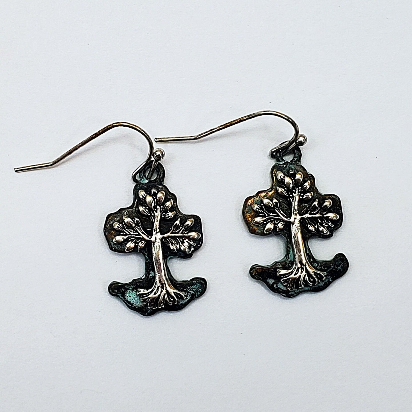 E1052 QE4559 VINTAGE TREE OF LIFE DROP DANGLE EARRINGS