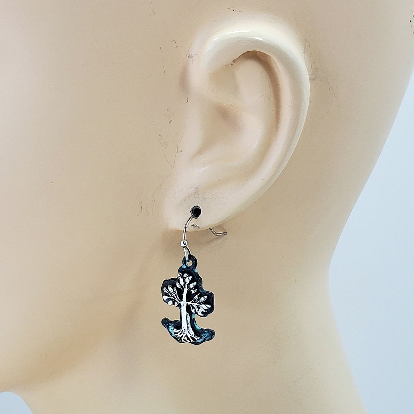 E1052 QE4559 VINTAGE TREE OF LIFE DROP DANGLE EARRINGS
