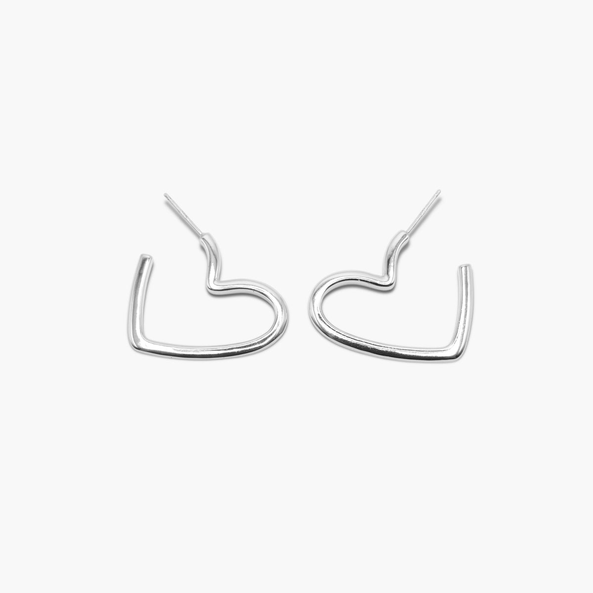 Geometric Heart Hoop Earrings