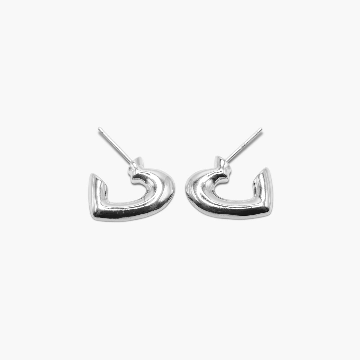 Sculpted Heart Hoop Earrings