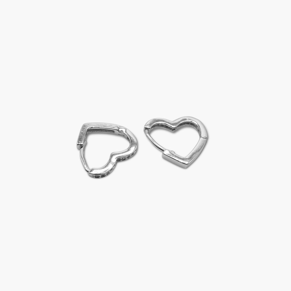 Curved Hoop Heart Earrings