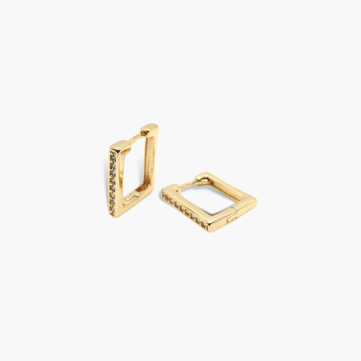 Crystal Square Hoop Earrings