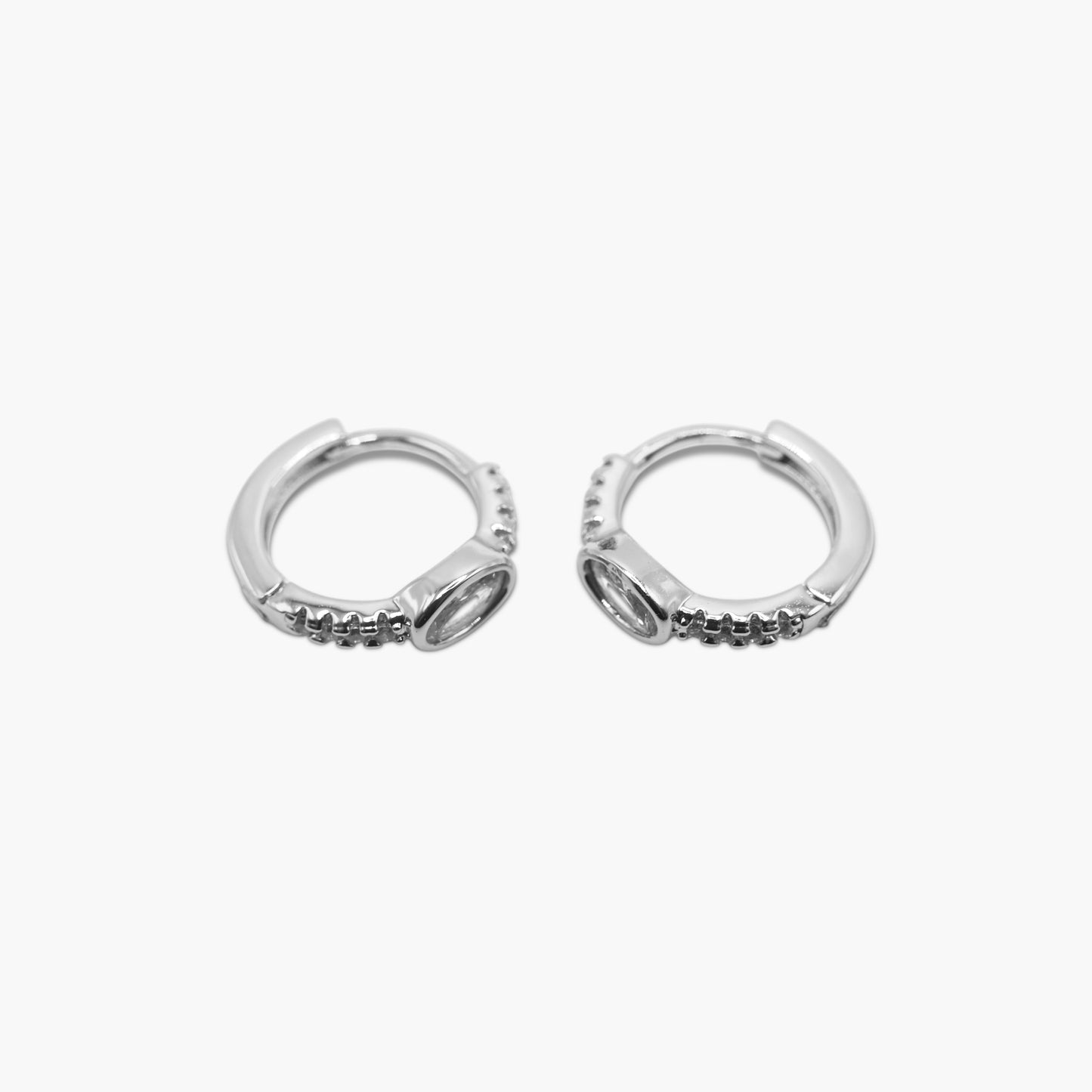 Embellished Oval Hoop Earrings