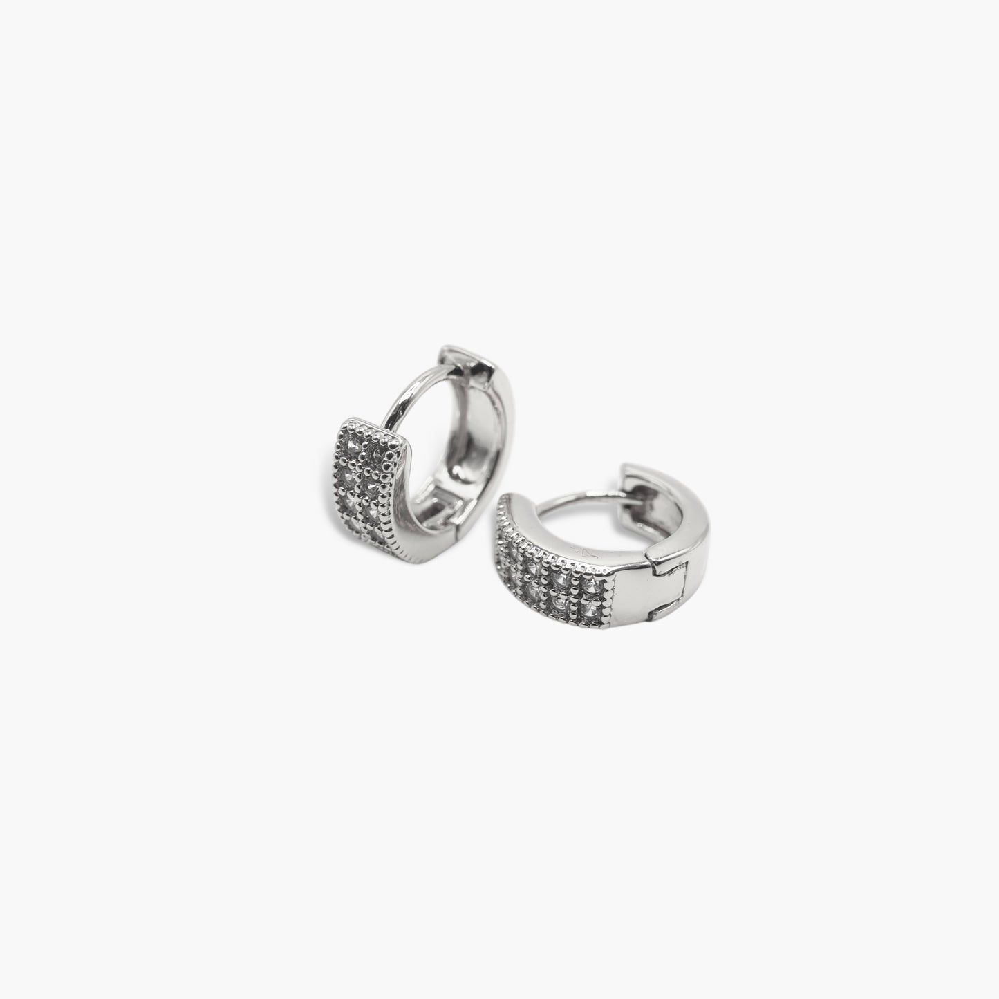 Crystal Panel Hoop Earrings