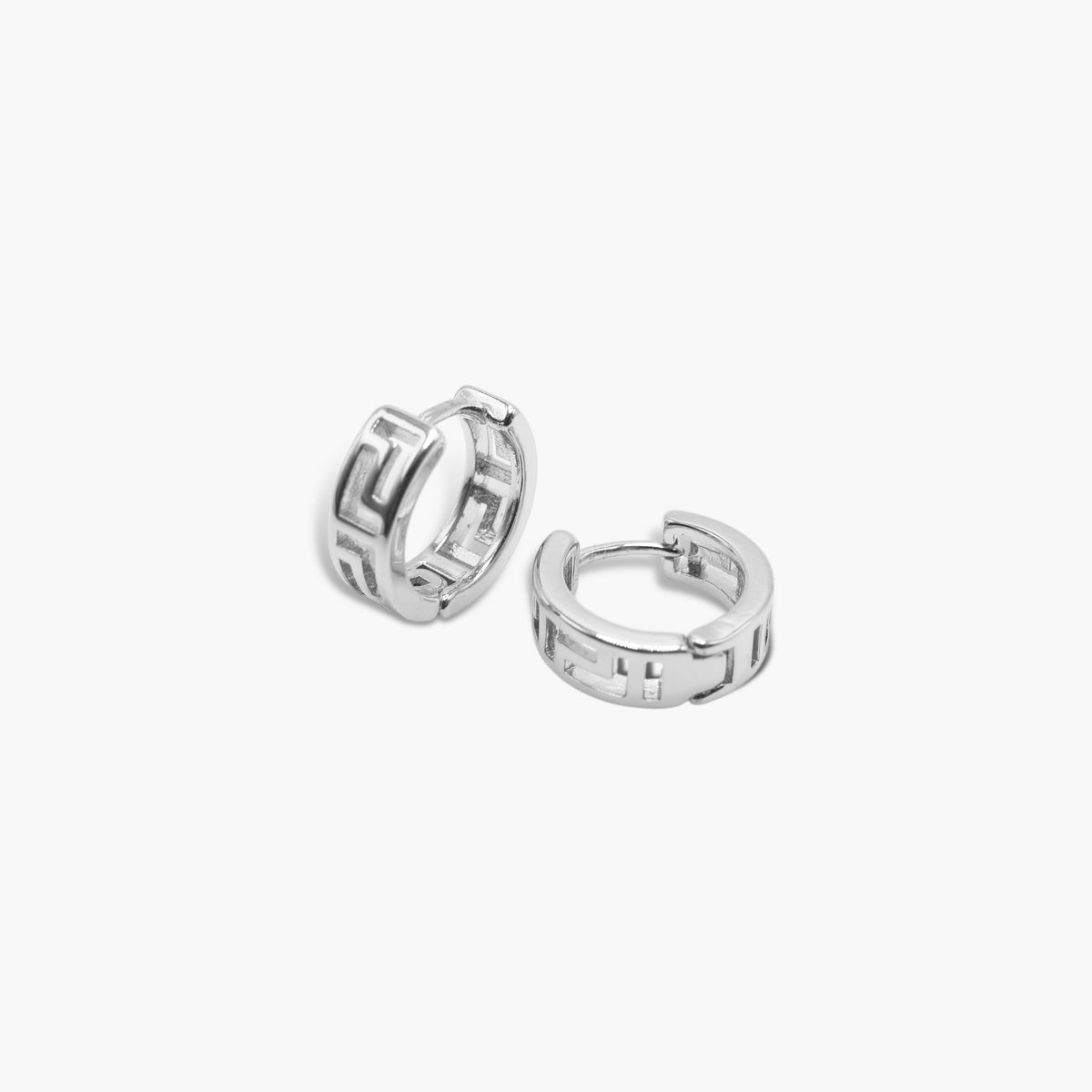 Greek Key Small Hoop Earrings