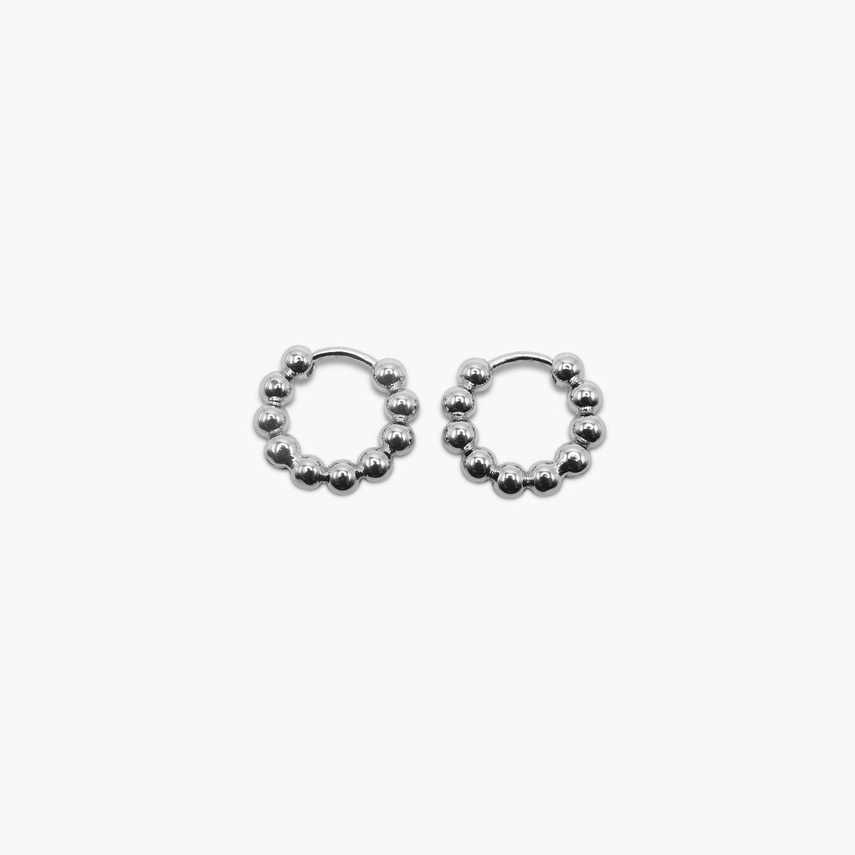 Round Bead Huggie Earrings