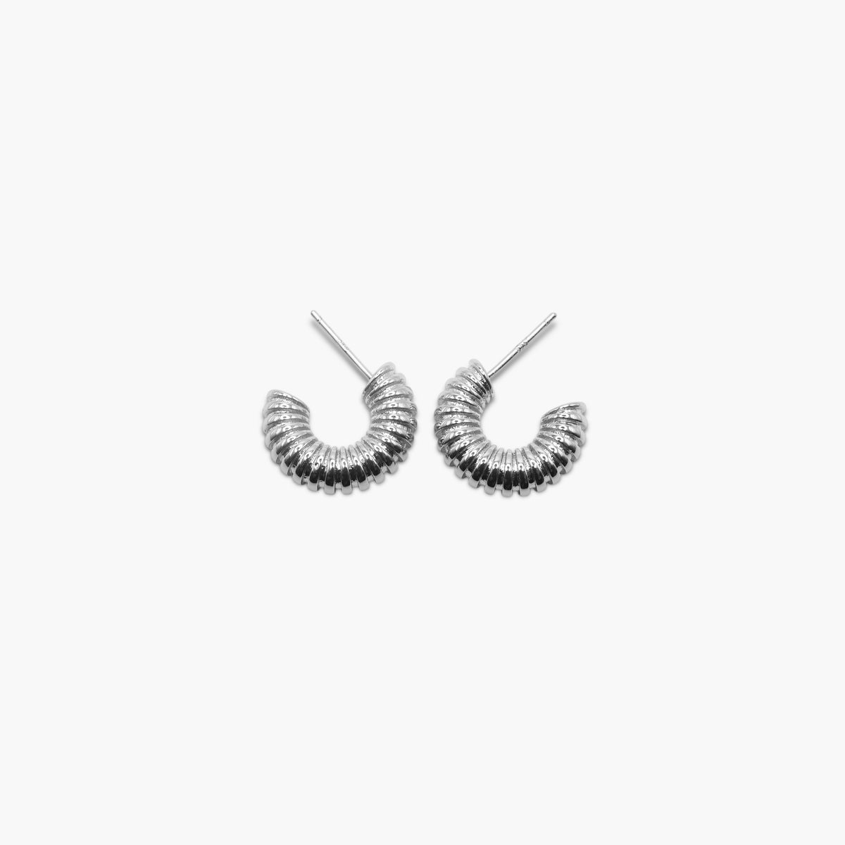 Ribbed Crescent Hoop Earrings