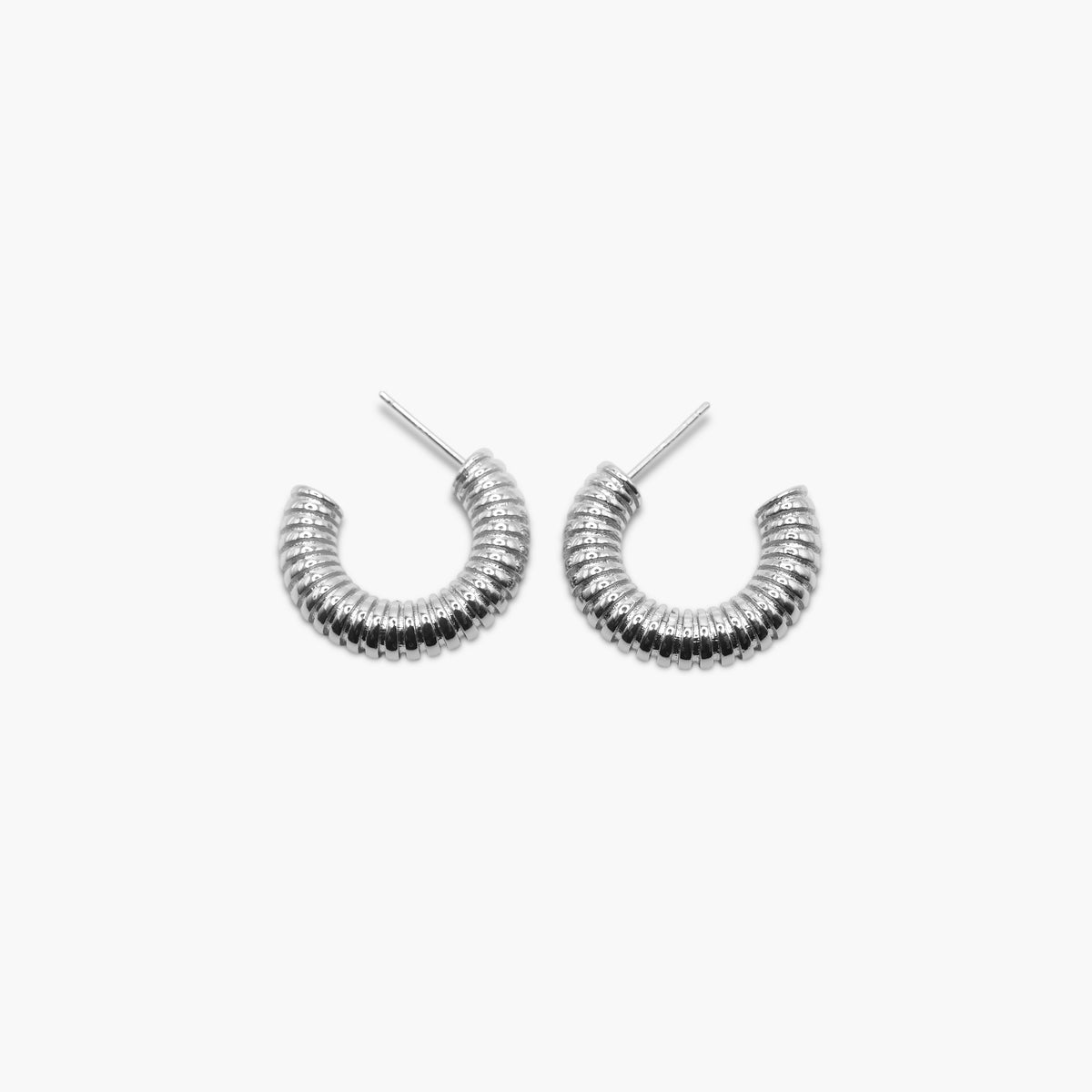 Textured Crescent Hoop Earrings