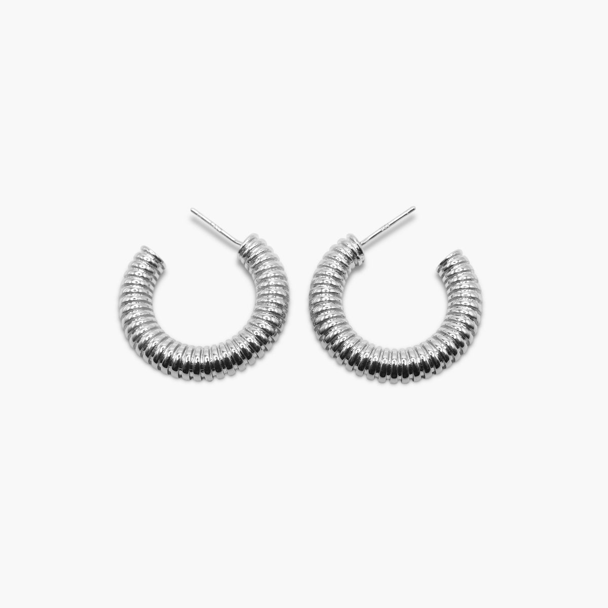 Ribbed Curved Hoop Earrings