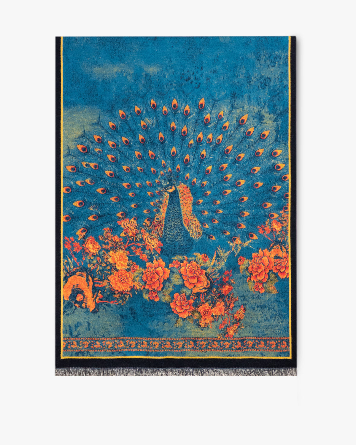Peacock Floral Fringe Scarf | S0021