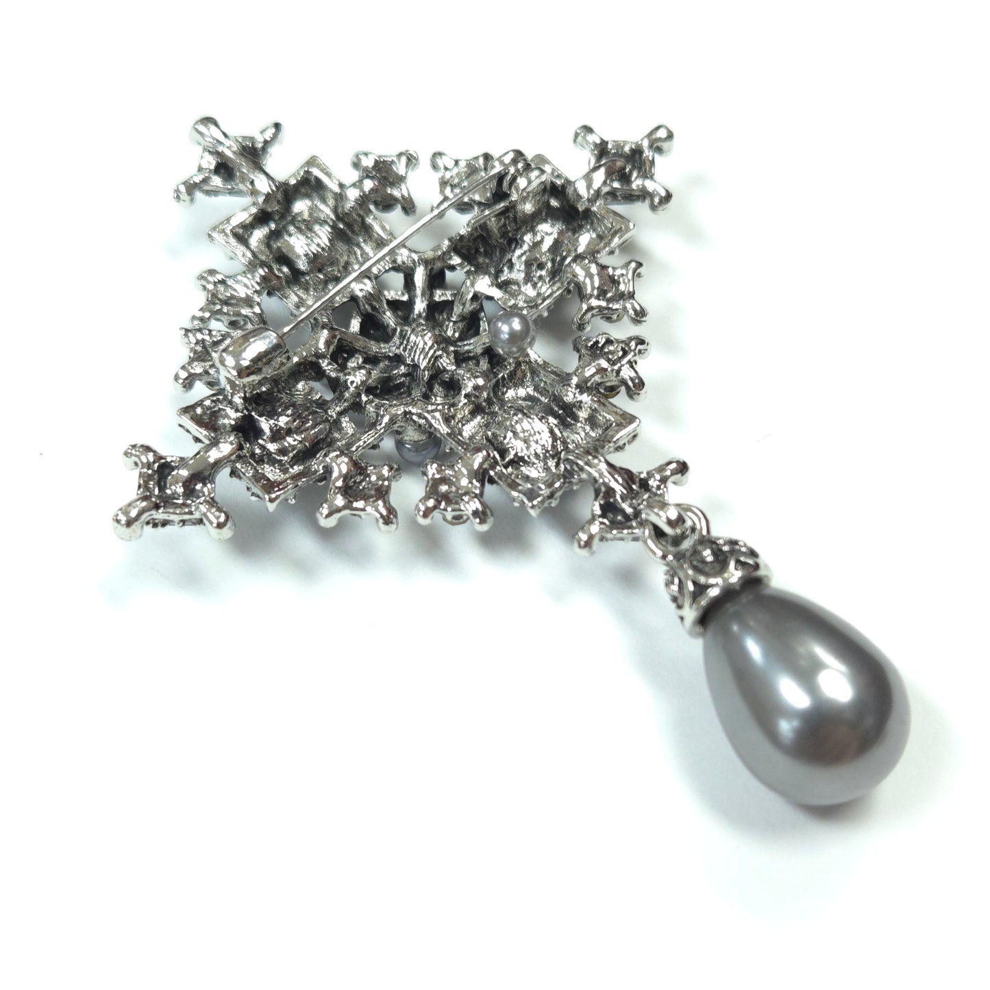 BR0276 | Vintage-Inspired Crystal Cross Brooch | GBR1256