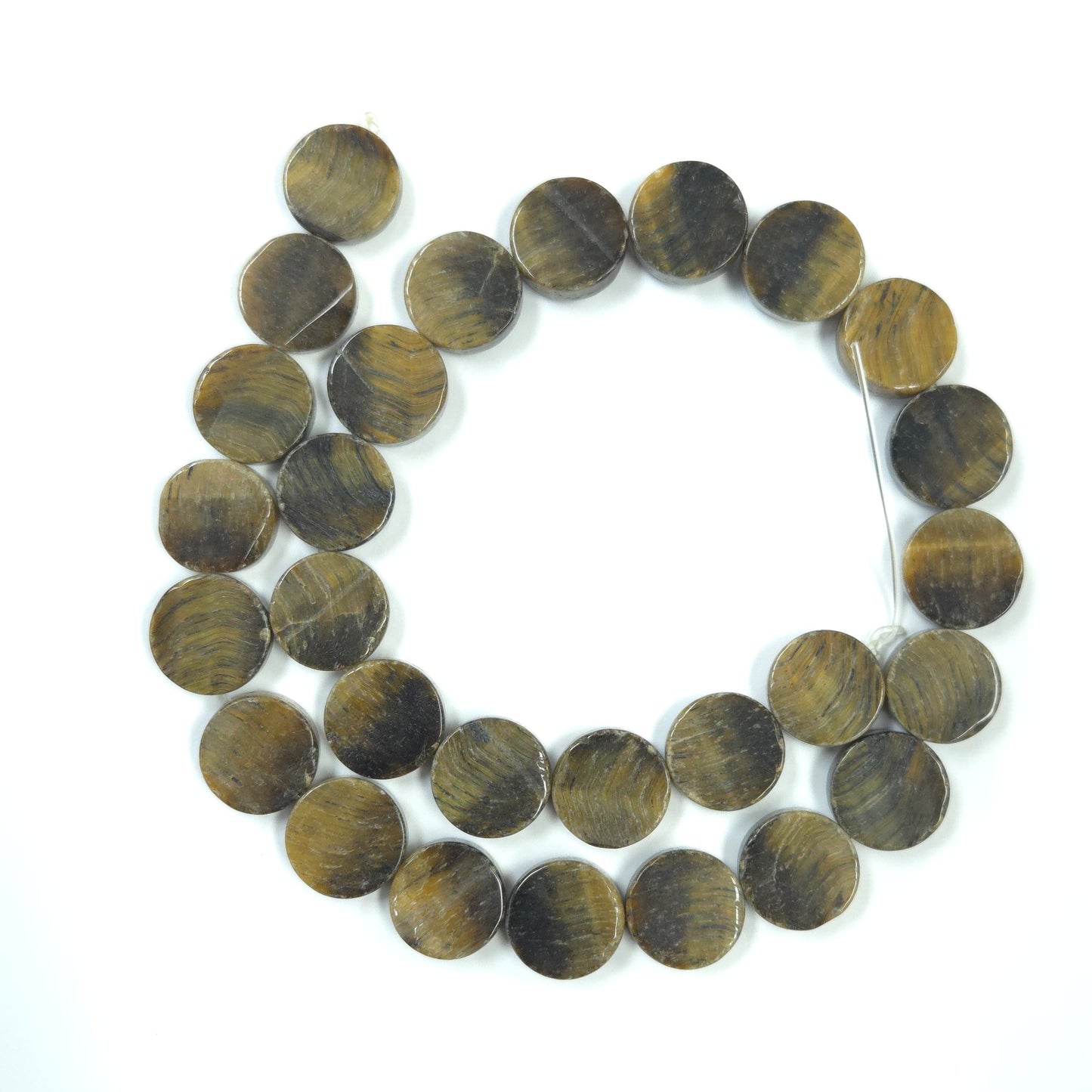 C0533 | Natural Stone Coin Bead String | GBS1304