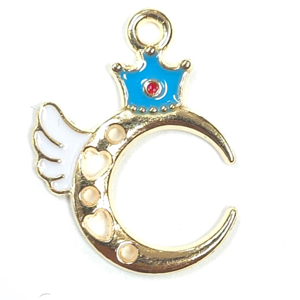 C0204 | Moon Crown Enamel Charm | GC1121