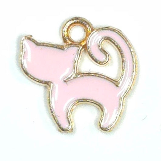 C0129 | Playful Cat Enamel Charm | GC1125