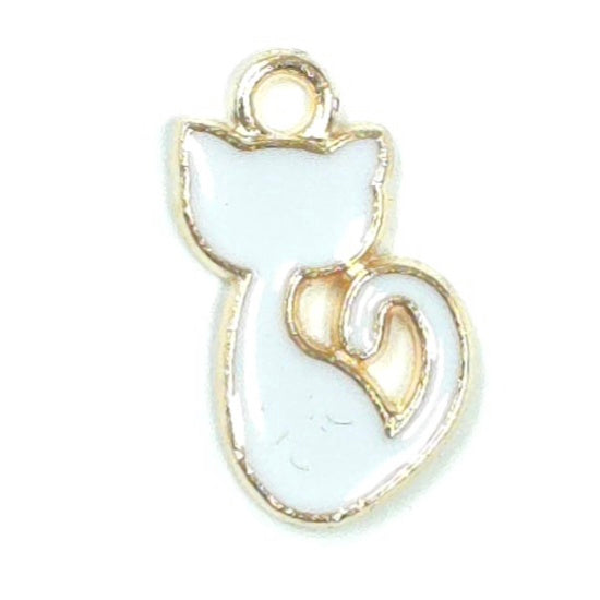 C0130 | Minimalist Cat Enamel Charm | GC1125