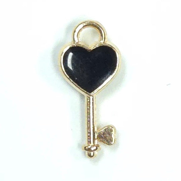 C0123 | Heart Key Enamel Charm | GC1126