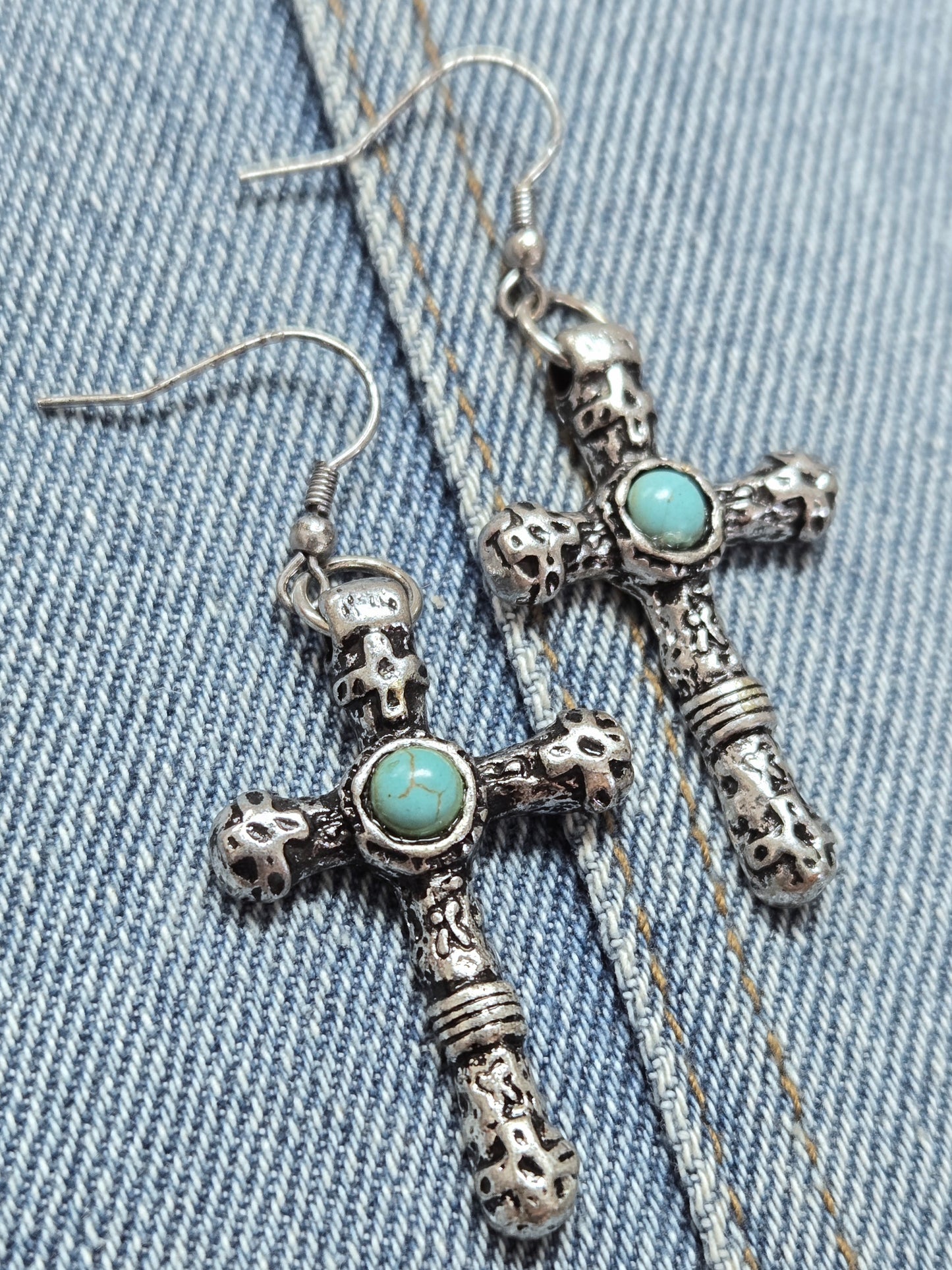E1210 GE3334 Cross design Drop Dangle Earrings