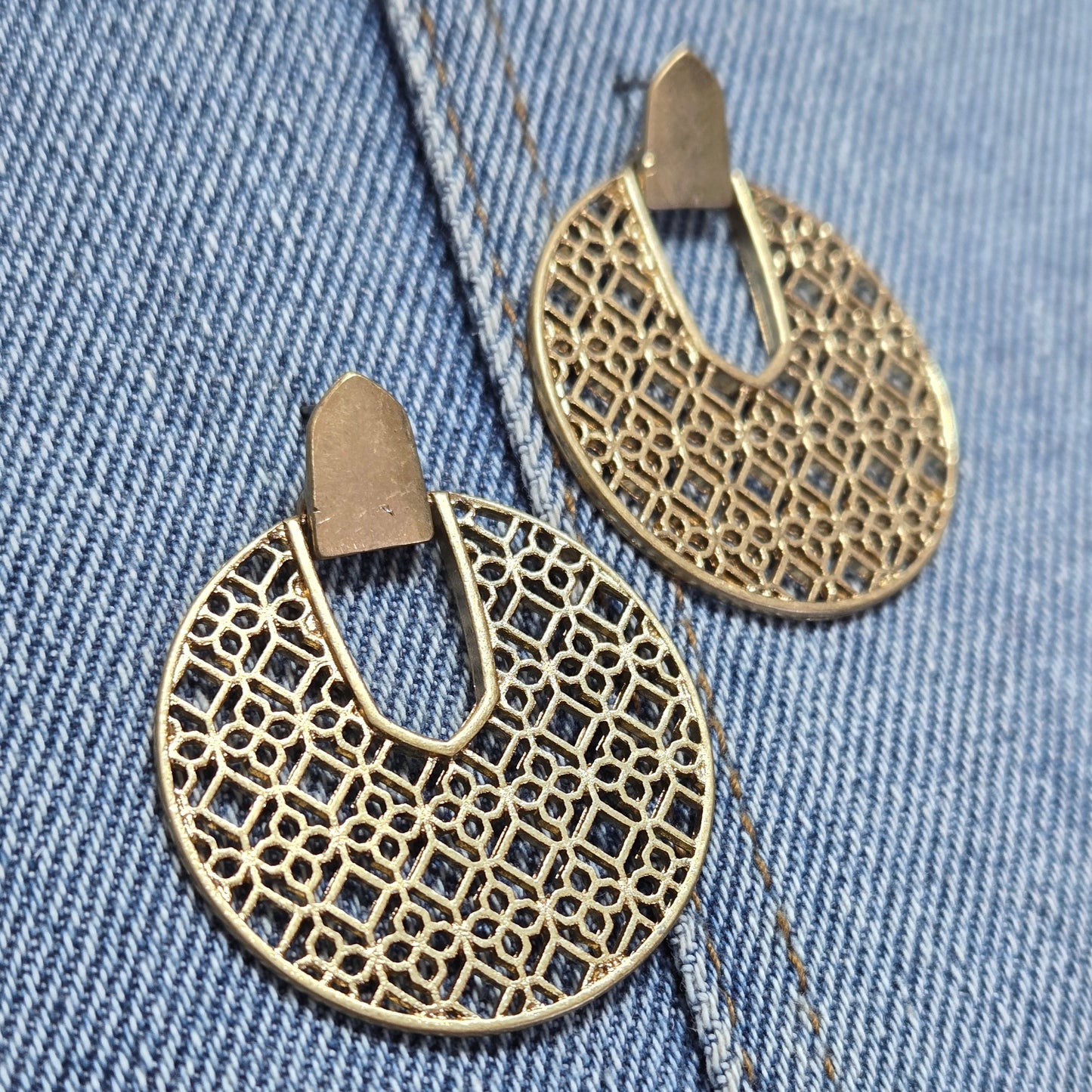 E1153 HE1738 Door Knocker Design Drop Post Earrings