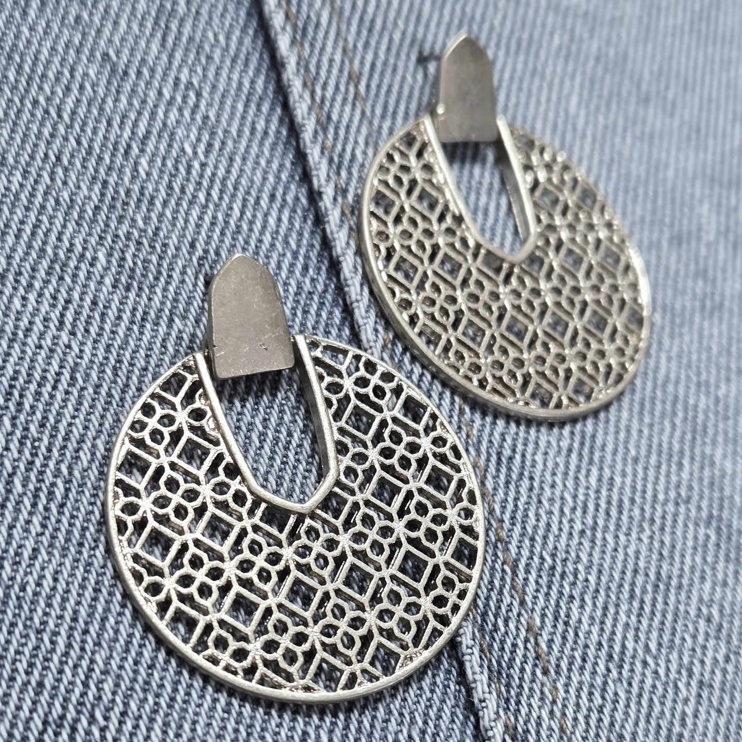 E1153 HE1738 Door Knocker Design Drop Post Earrings