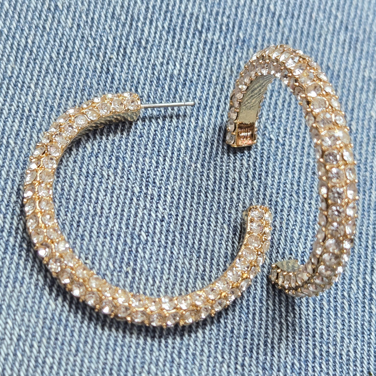 E1355 HE2066 Circle Drop Post Hoop Earrings