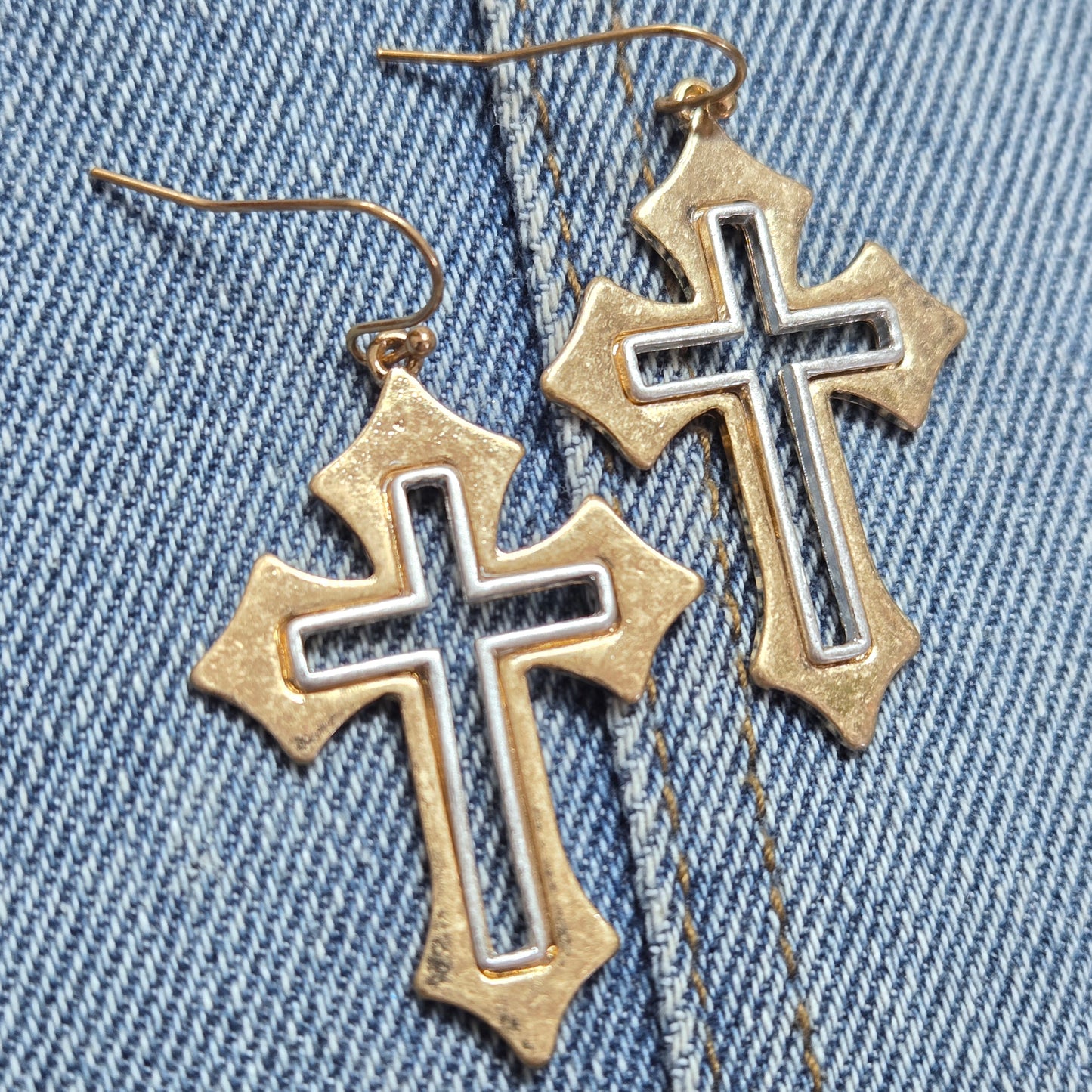 E1228 HE2786 Cross Drop Dangle earrings