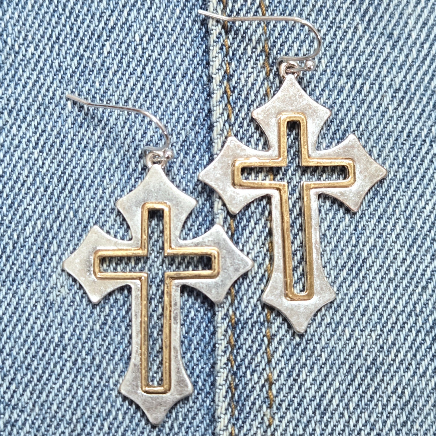 E1228 HE2786 Cross Drop Dangle earrings