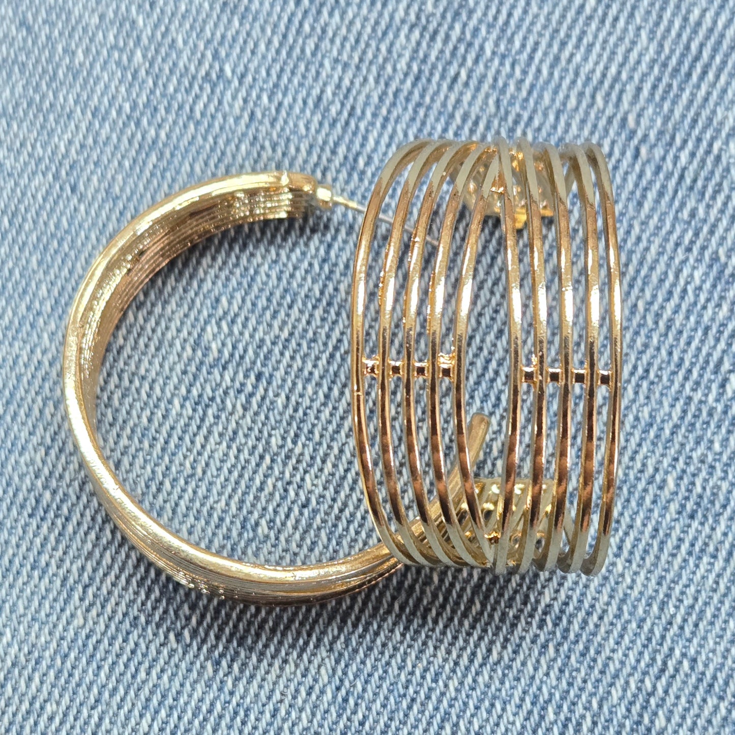 E1393 HE3362 Circle Drop Post Hoop Earrings