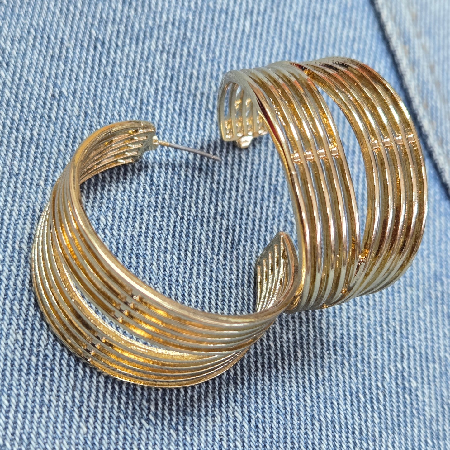 E1393 HE3362 Circle Drop Post Hoop Earrings