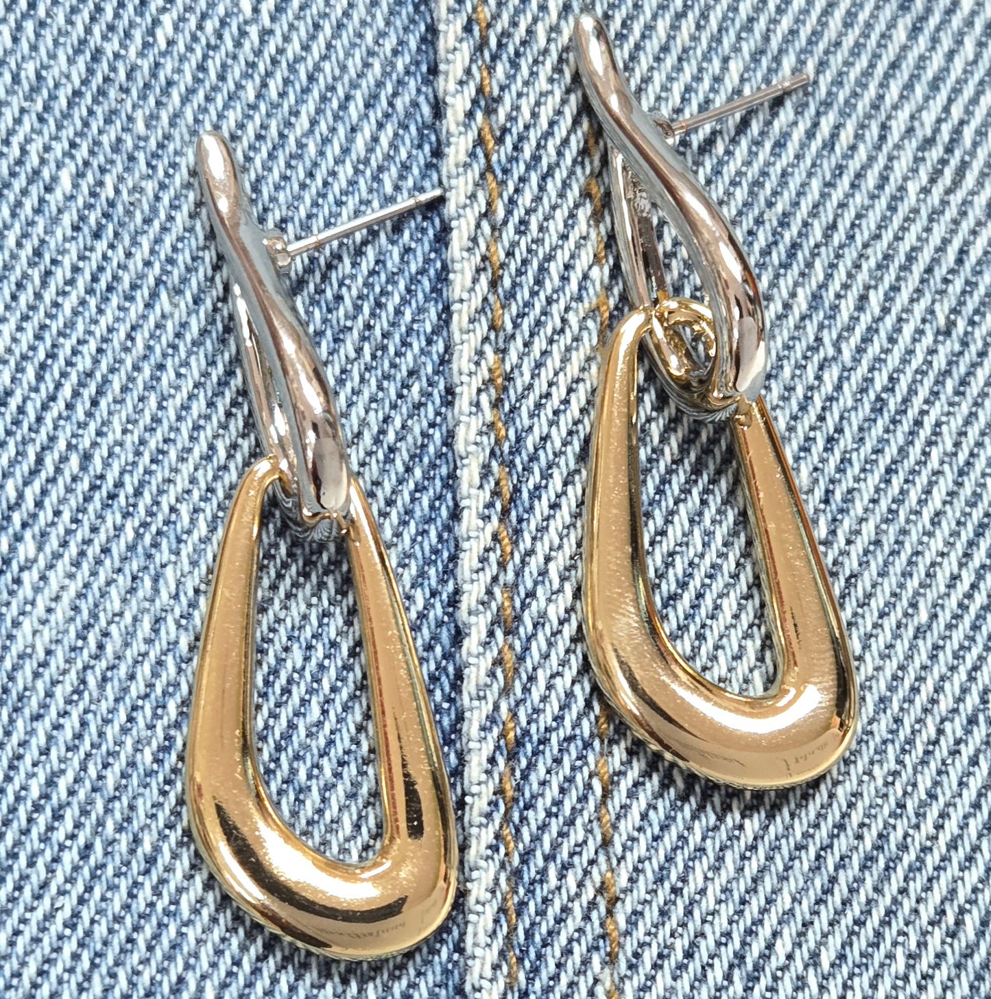 E1099 HE3399 Teardrop Shapes Linked Drop Dangle Earrings