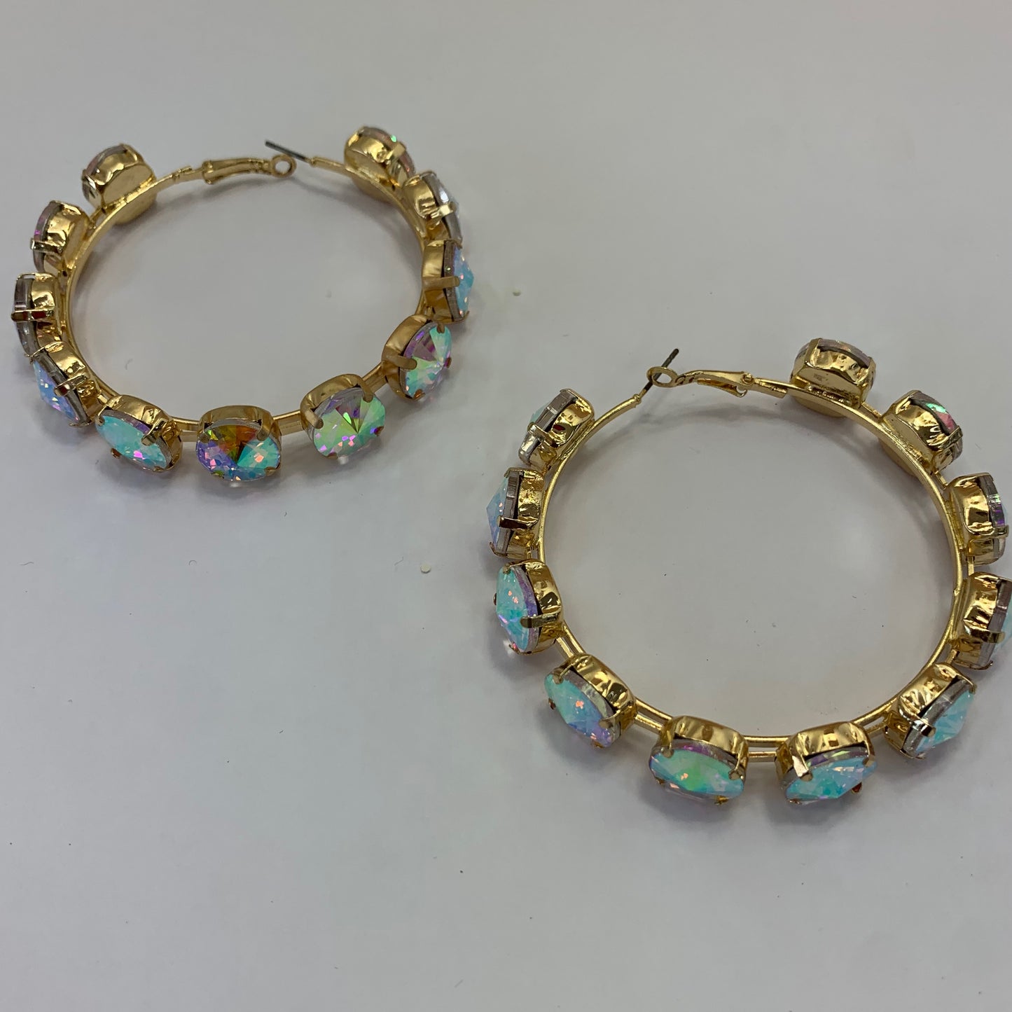 Crystal Gemstone Hoop Earrings | E0759
