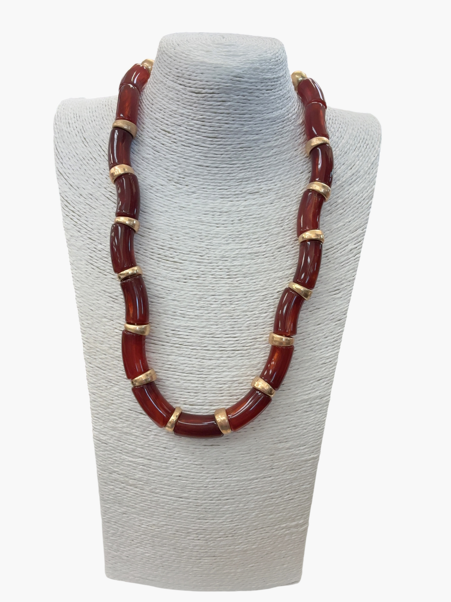 Brown Acrylic Long Necklace | N5114