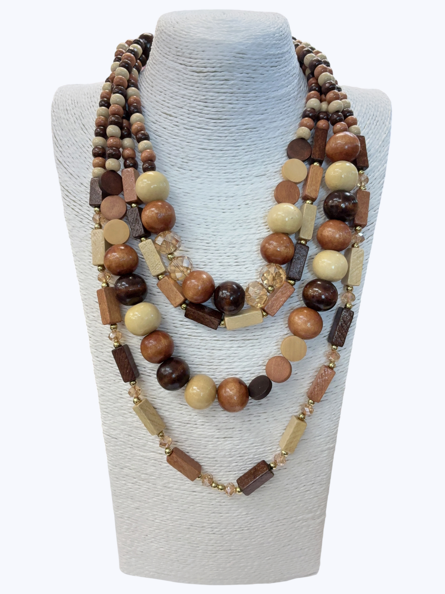 Wooden Beaded Layer Necklace | N5377