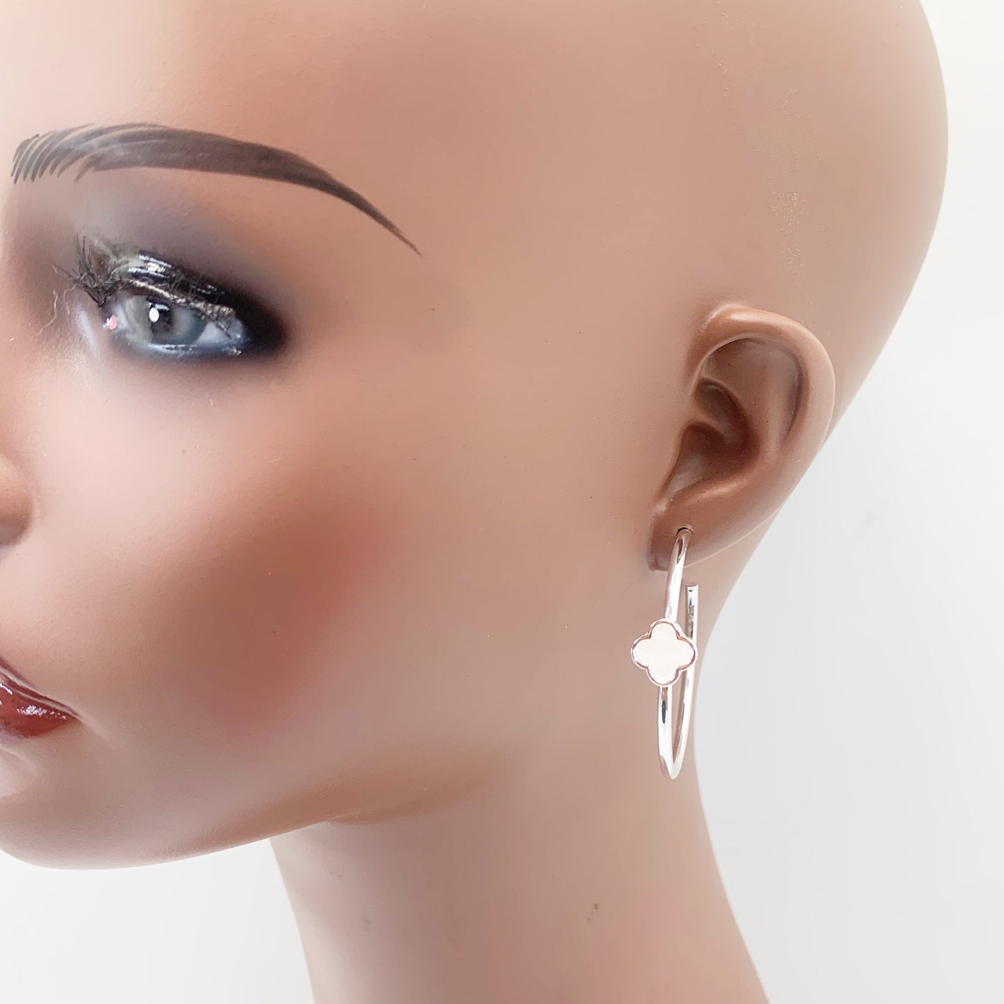 Delicate Clover Hoop Earrings | E0338