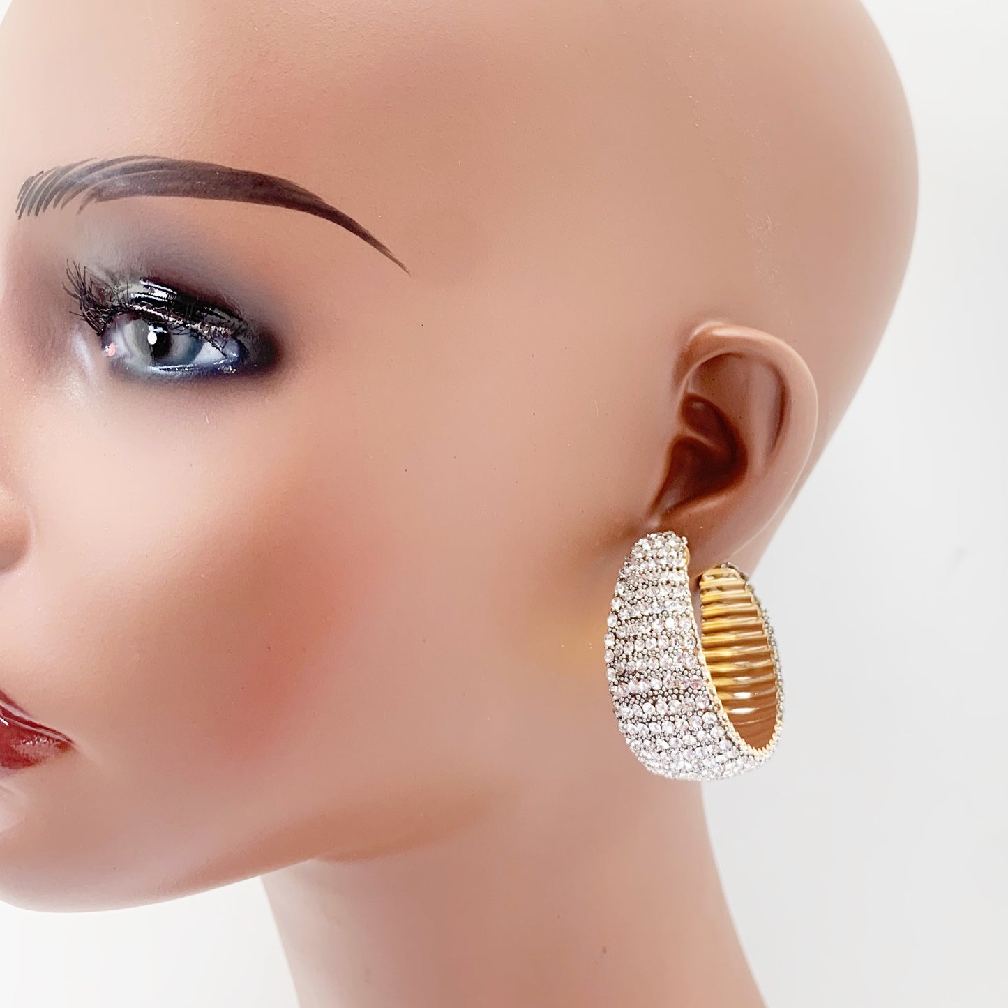 Rhinestone Cuff Hoop Earrings | E0365