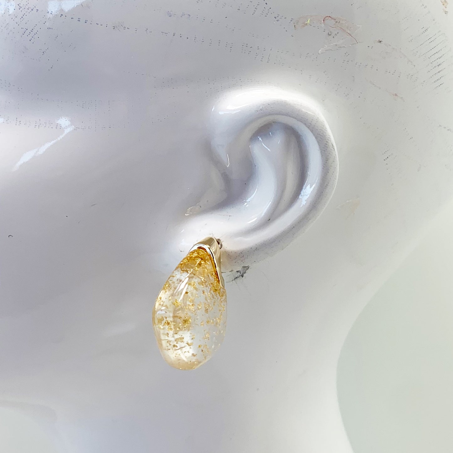 Gold Flake Teardrop Earrings | E0051