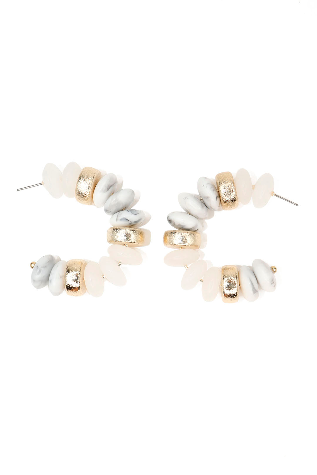 E0669 Acrylic Beaded Open Hoop Earrings |JEE282