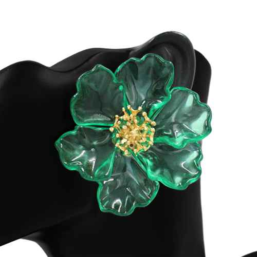 E2551 | Oversized Flower Statement Earrings | KE1120