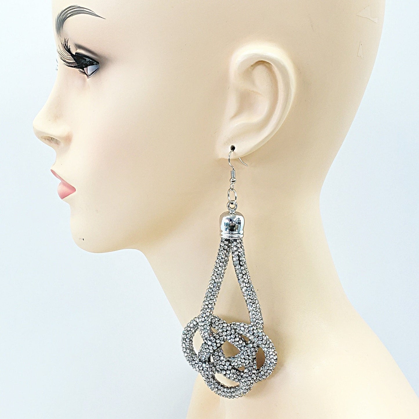 Rhinestone Loop Drop Earrings | E0731