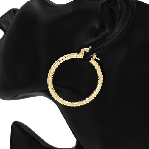 E2573 | Textured Timeless Hoop Earrings | KE2848-40
