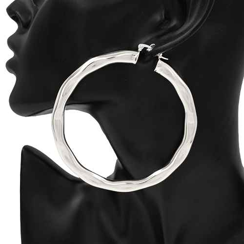 Oversized Hammered Hoop Earrings - E2582