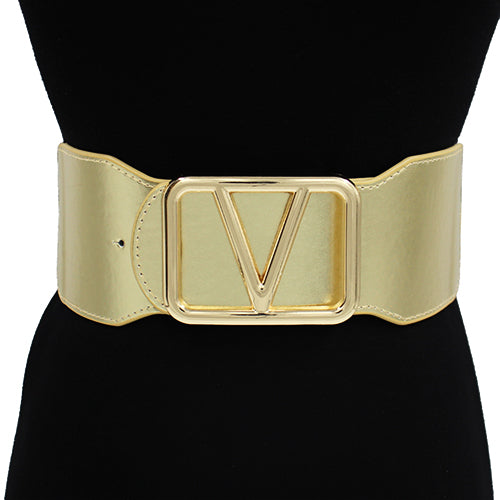 V Detail Rectangle Buckle Belt | BL1000