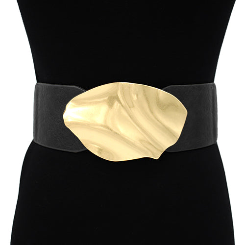 Sculptural Buckle Stretch Belt | BL1046