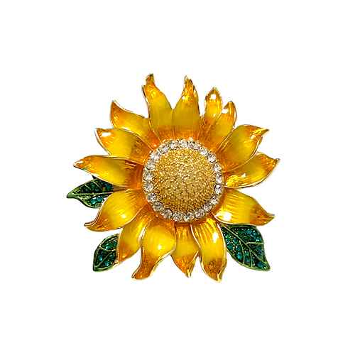 Rhinestone Sunflower Brooch | BR0481